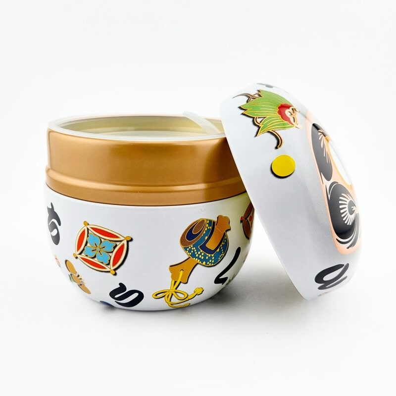 Metal Tea Box - White Daruma
