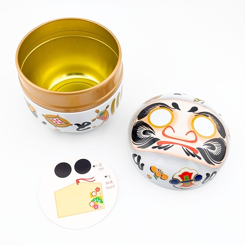 Metal Tea Box - White Daruma
