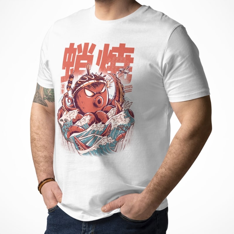 Japanese Tee Shirt - Takoyaki Attack
