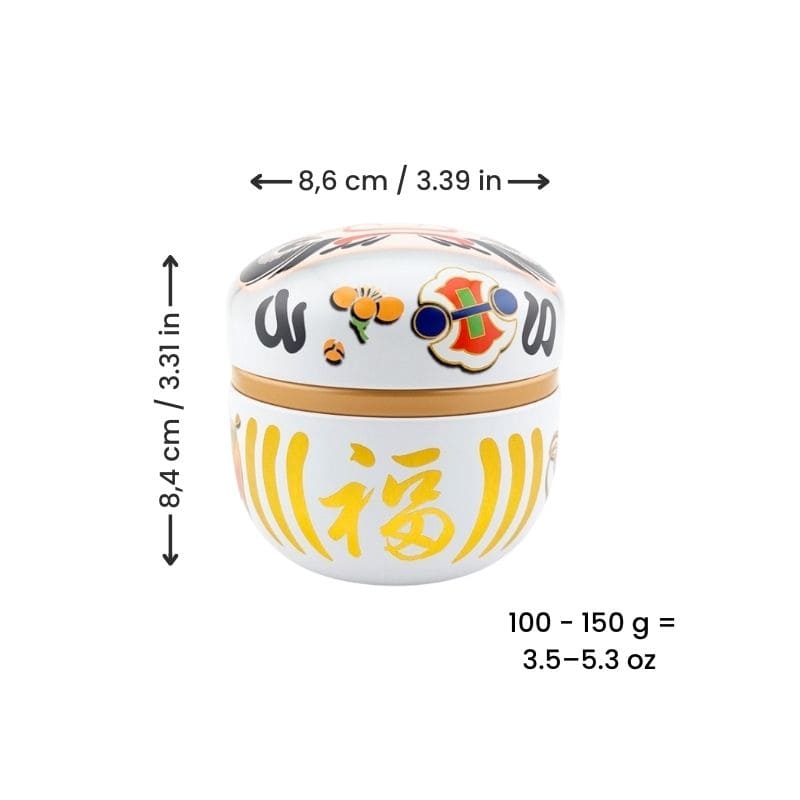 Metal Tea Box - White Daruma