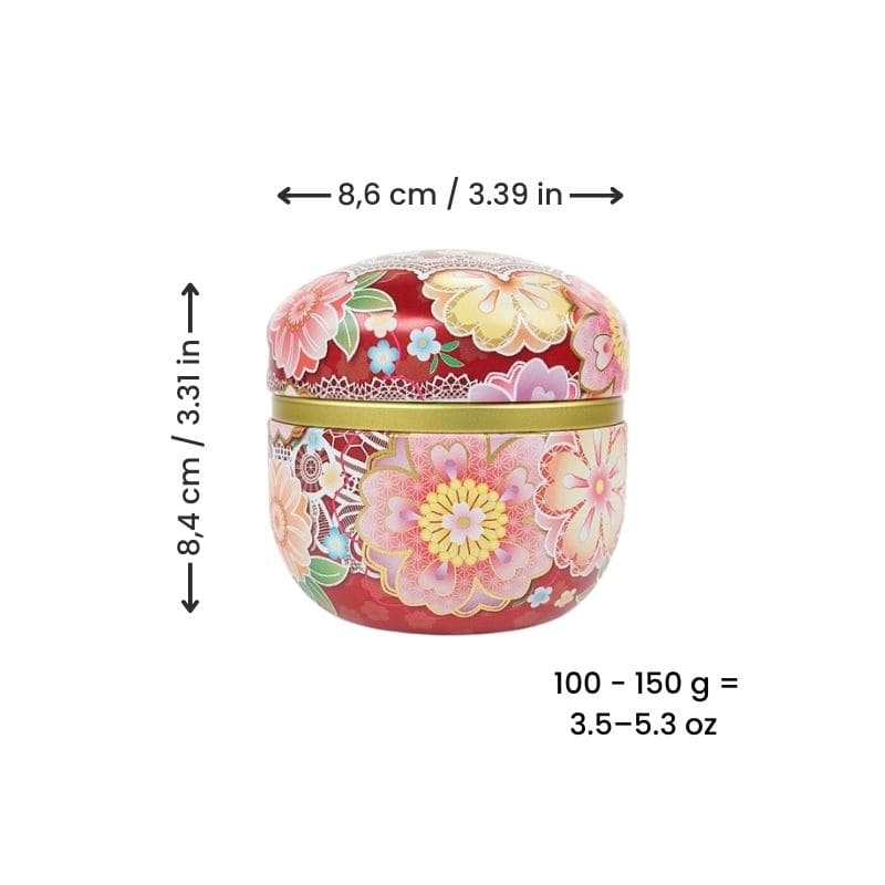 Red Metal Japanese Tea Box