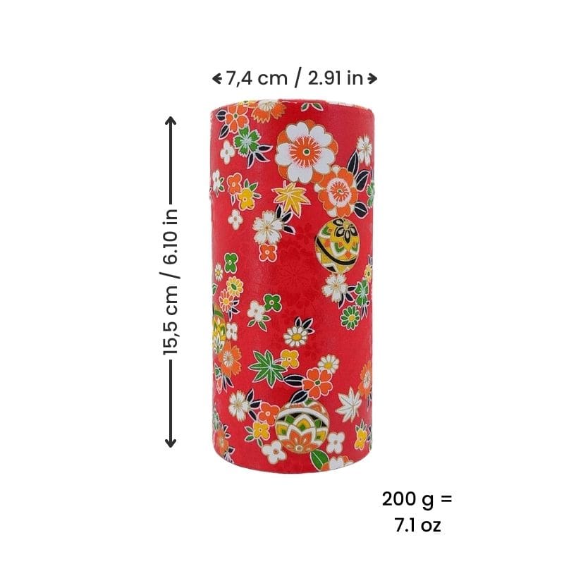 Japanese Tea Box Washi Paper - Red