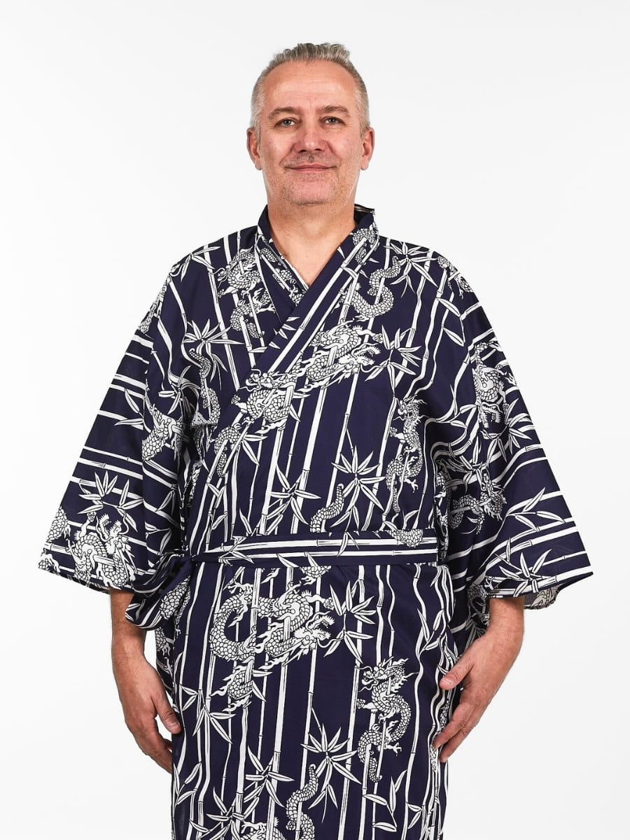 Yukata Kimono Men - Bamboo & Dragon