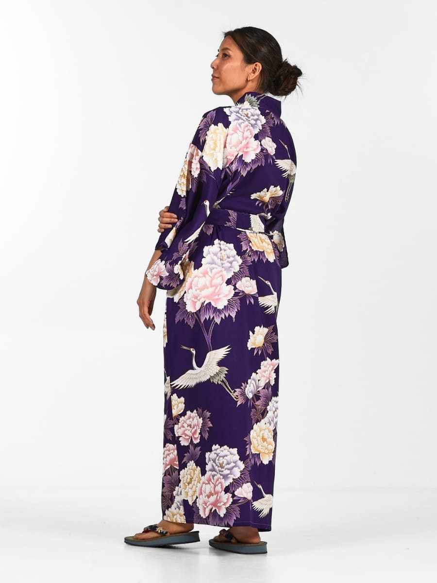 Women's Japanese Kimono - Botan to Tsuru