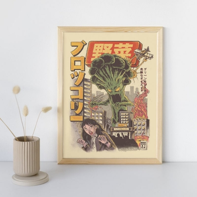 Broccozilla Japanese Poster - A3