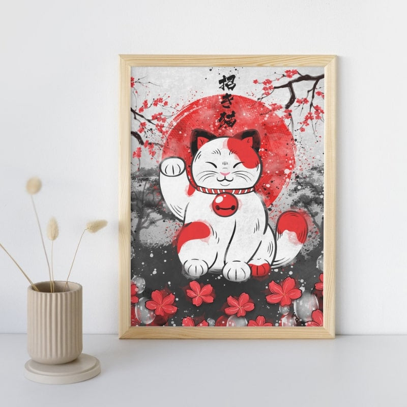 Japanese Lucky Cat Poster - A3