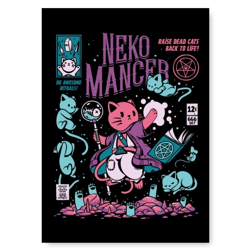 Japanese Nekomancer poster - A3