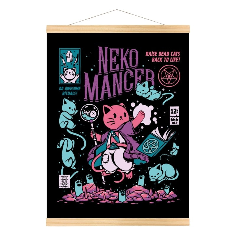 Japanese Nekomancer poster - A3