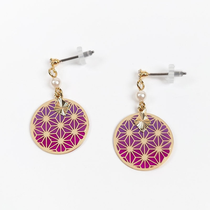 Asanoha Earrings - Purple