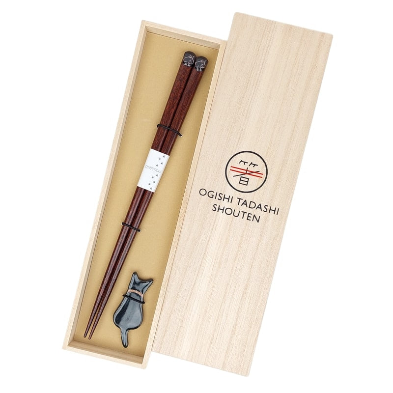 Black Cat Chopsticks Set
