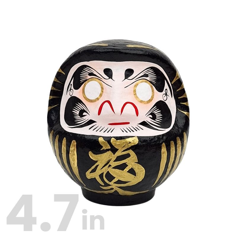 Black Japanese Daruma – 3.5” to 5.9” 4.7