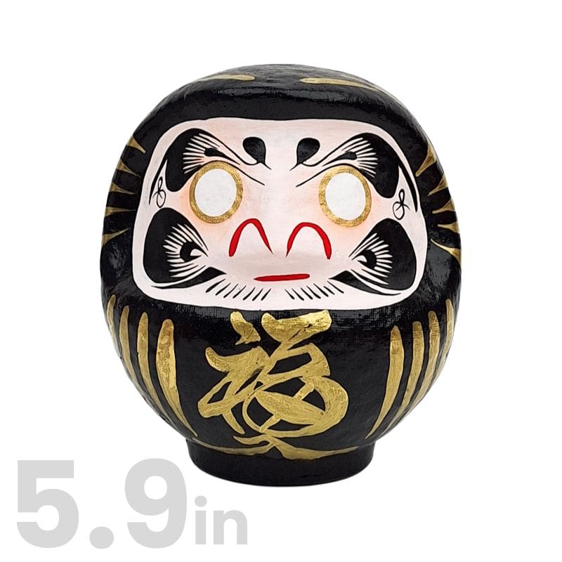 Black Japanese Daruma – 3.5” to 5.9” 5.9