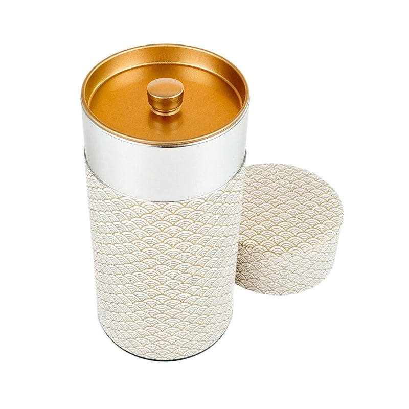 Seigaiha Gold Japanese Tea Box