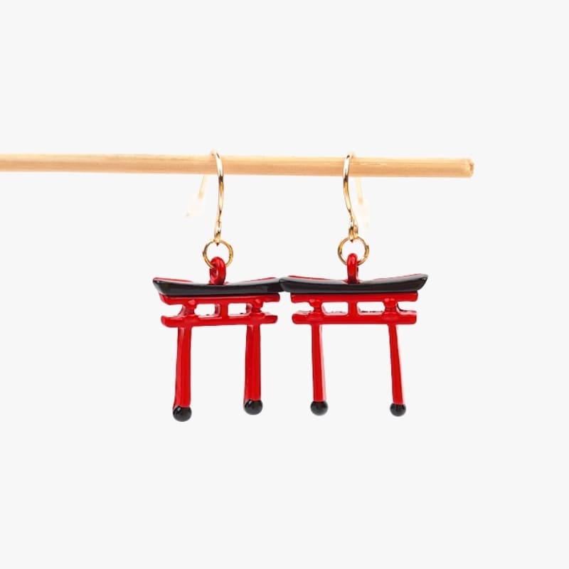 Japanese Red Torii Earrings
