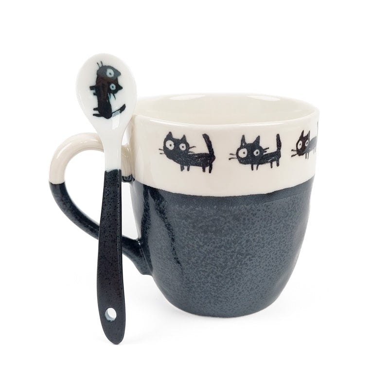 Cat Coffee Spoon - Black