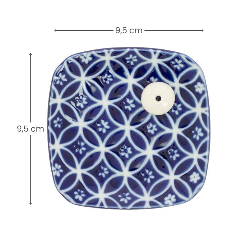 Ceramic Incense Burner Holder - Blue Shippoh