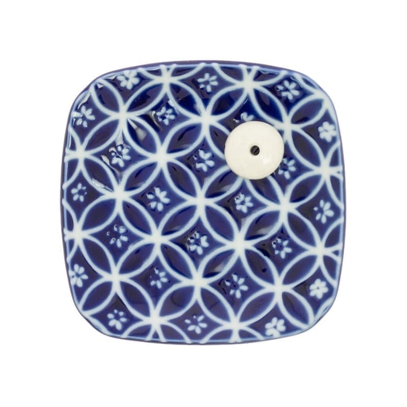 Ceramic Incense Burner Holder - Blue Shippoh