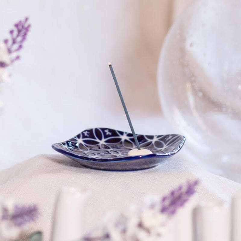 Ceramic Incense Burner Holder - Blue Shippoh