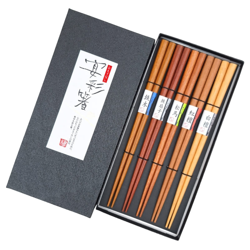 Coffret Baguettes Japonaises Bois Naturels