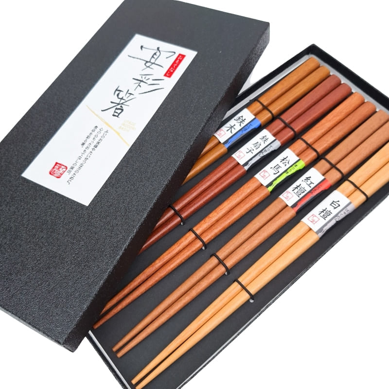 Coffret Baguettes Japonaises Bois Naturels