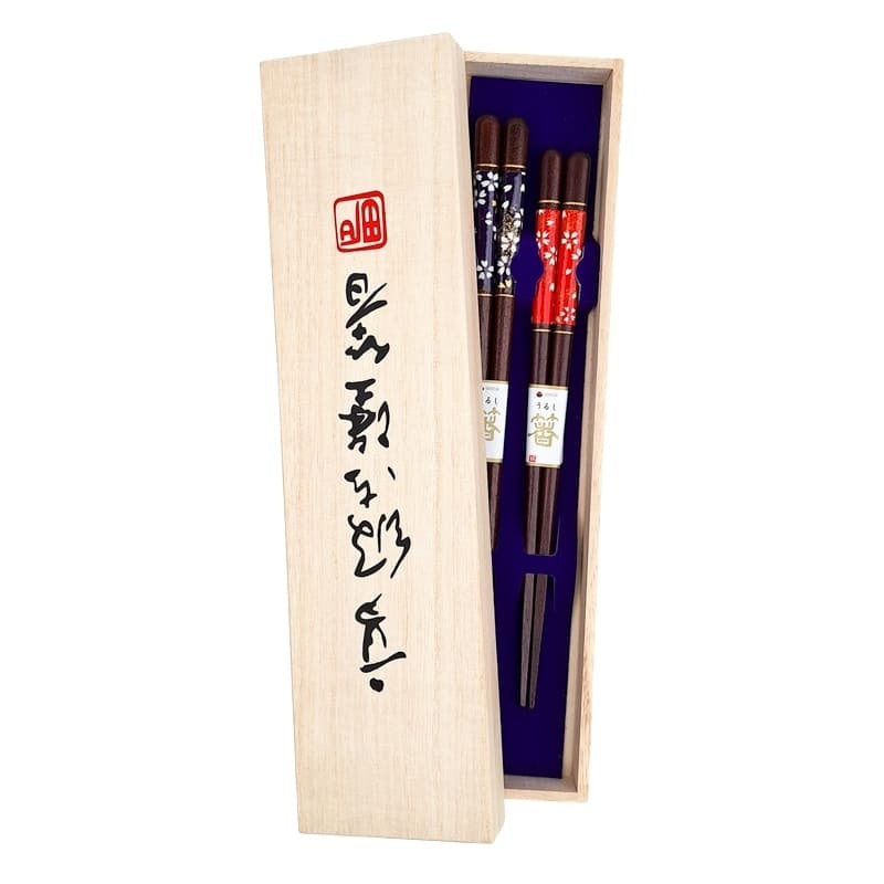 Coffret Baguettes Japonaises Rouge & Bleu