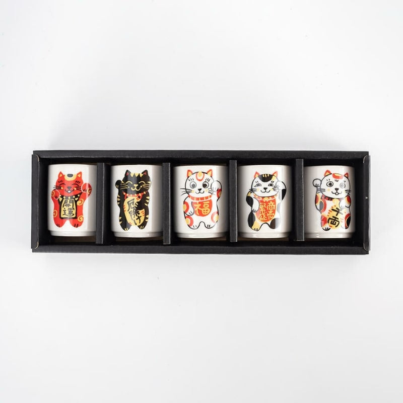 Set of Maneki Neko Sake Glasses