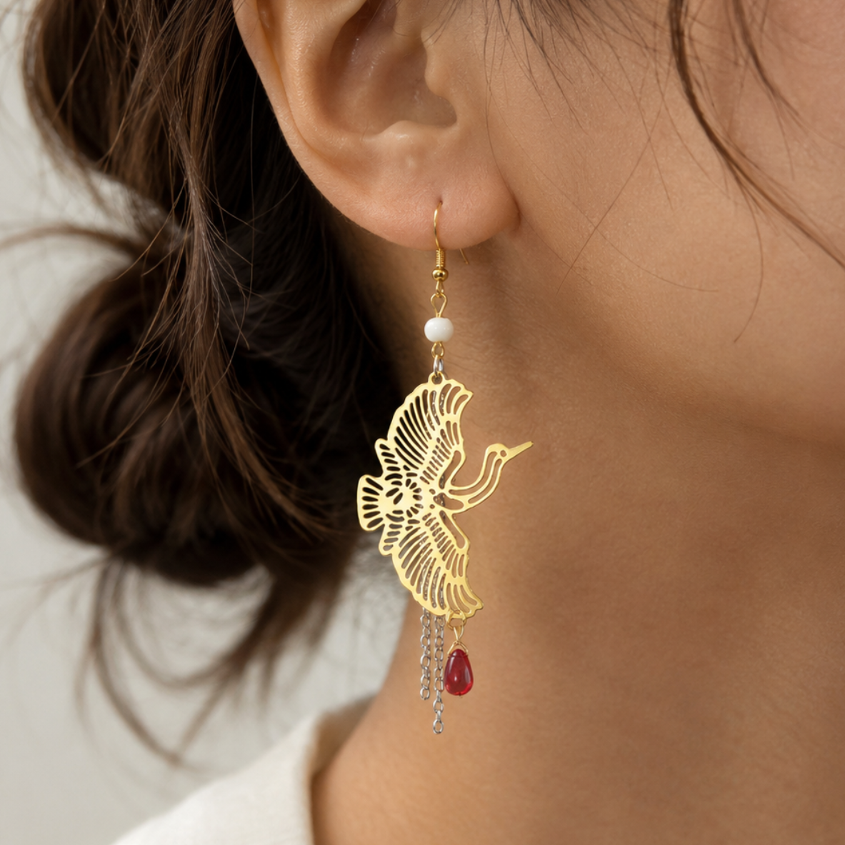 Crane Earrings - Tsuru