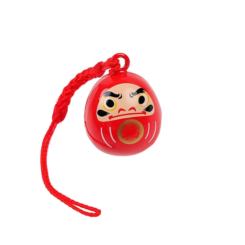 Daruma bell keychain
