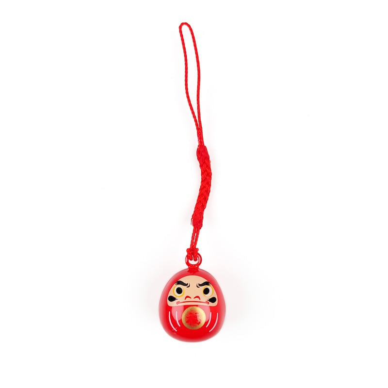 Daruma bell keychain