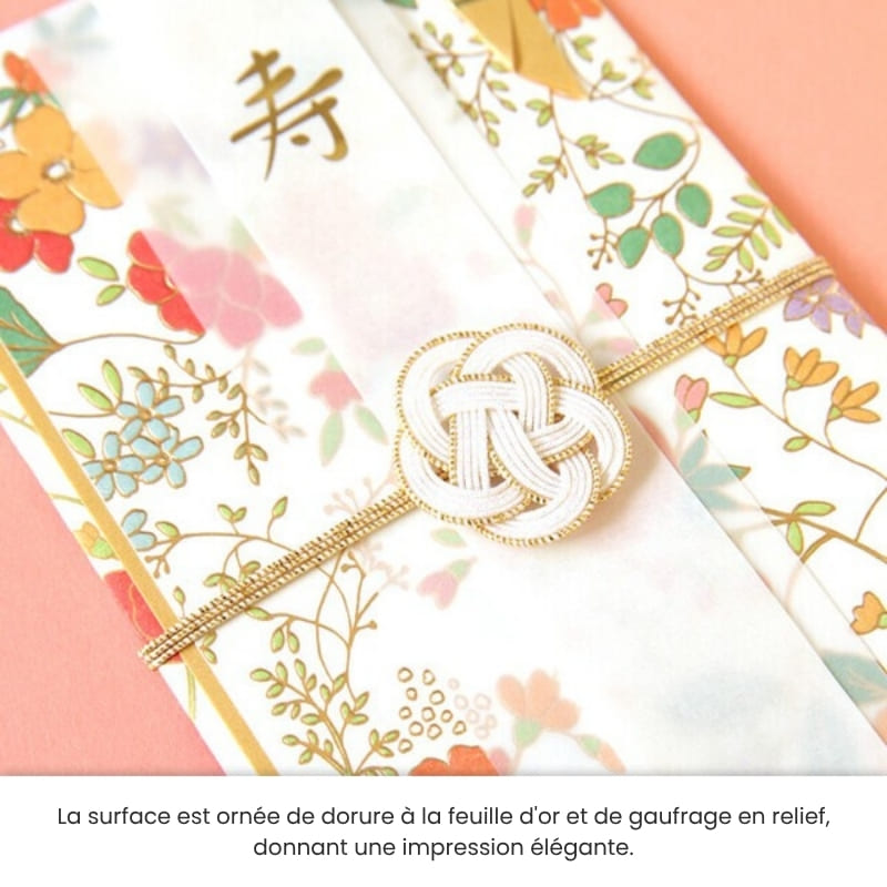 Japanese Shugi-bukuro Pink Flowered Envelope