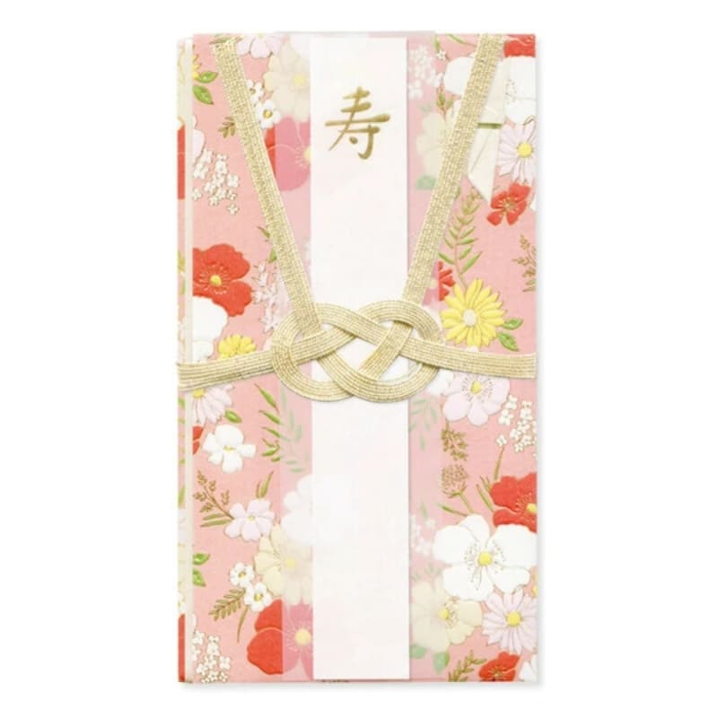 Japanese Shugi-bukuro Pink Flowered Envelope