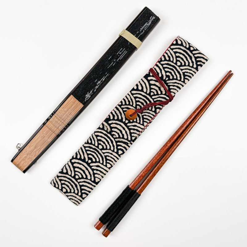 Fan Clutch Bag - Seigaiha