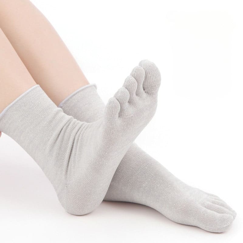 Five-Toe Socks - Natural Fiber US 3-7 / Gray