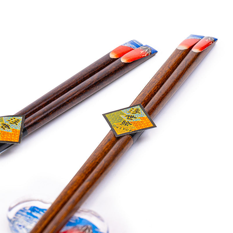 Fuji Red Chopsticks Set with Rests