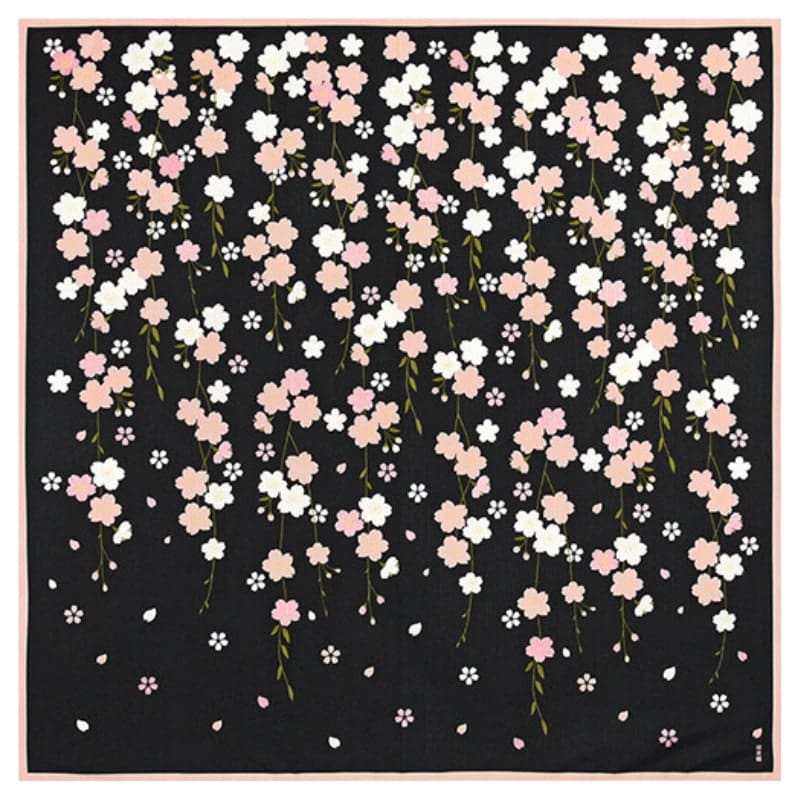 Furoshiki Japonais Sakura by Night - 90x90 cm - 90cm x 90cm