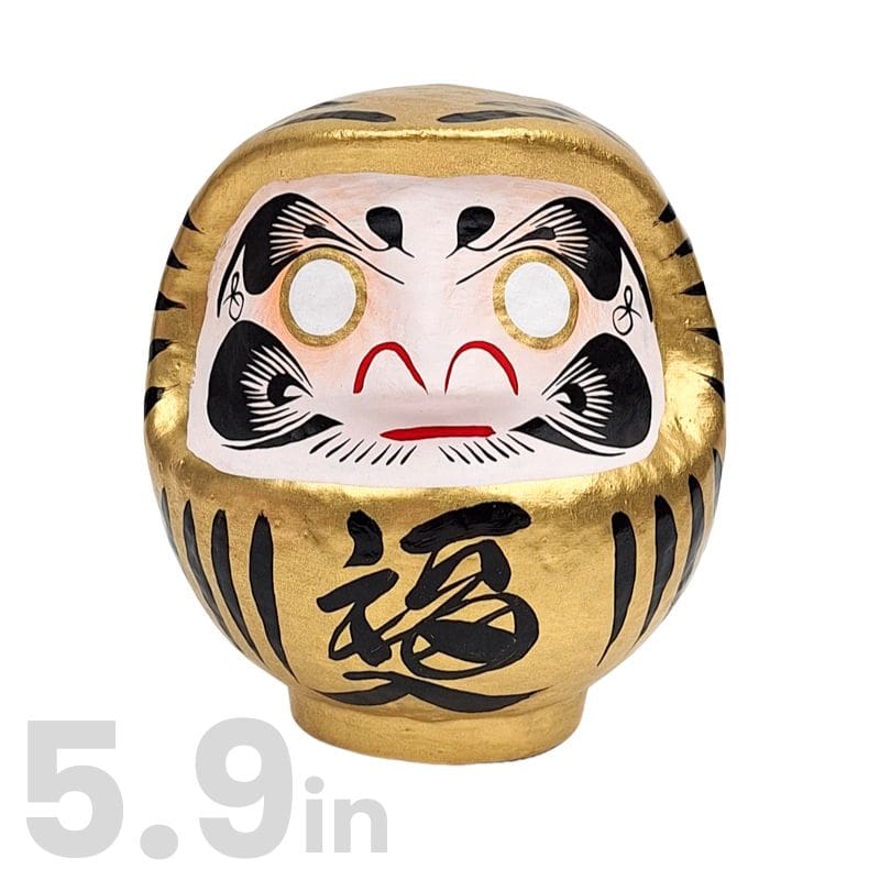 Gold Japanese Daruma – 3.5” to 5.9” 5.9