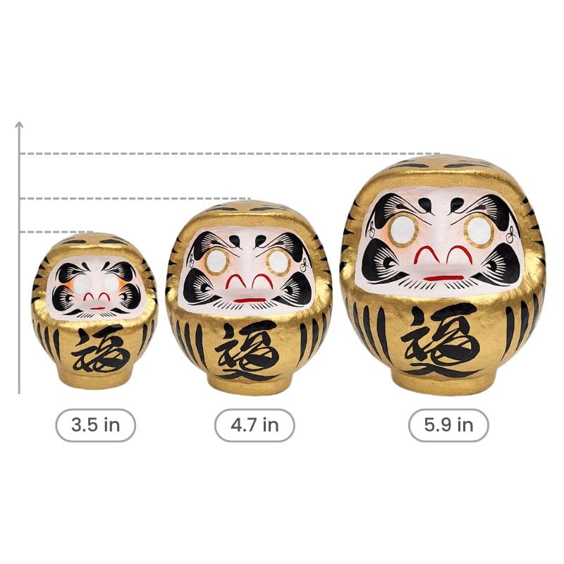 Gold Japanese Daruma – 3.5” to 5.9”