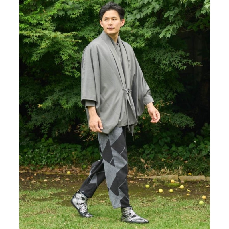 Grey Kimono Jacket Men One Size