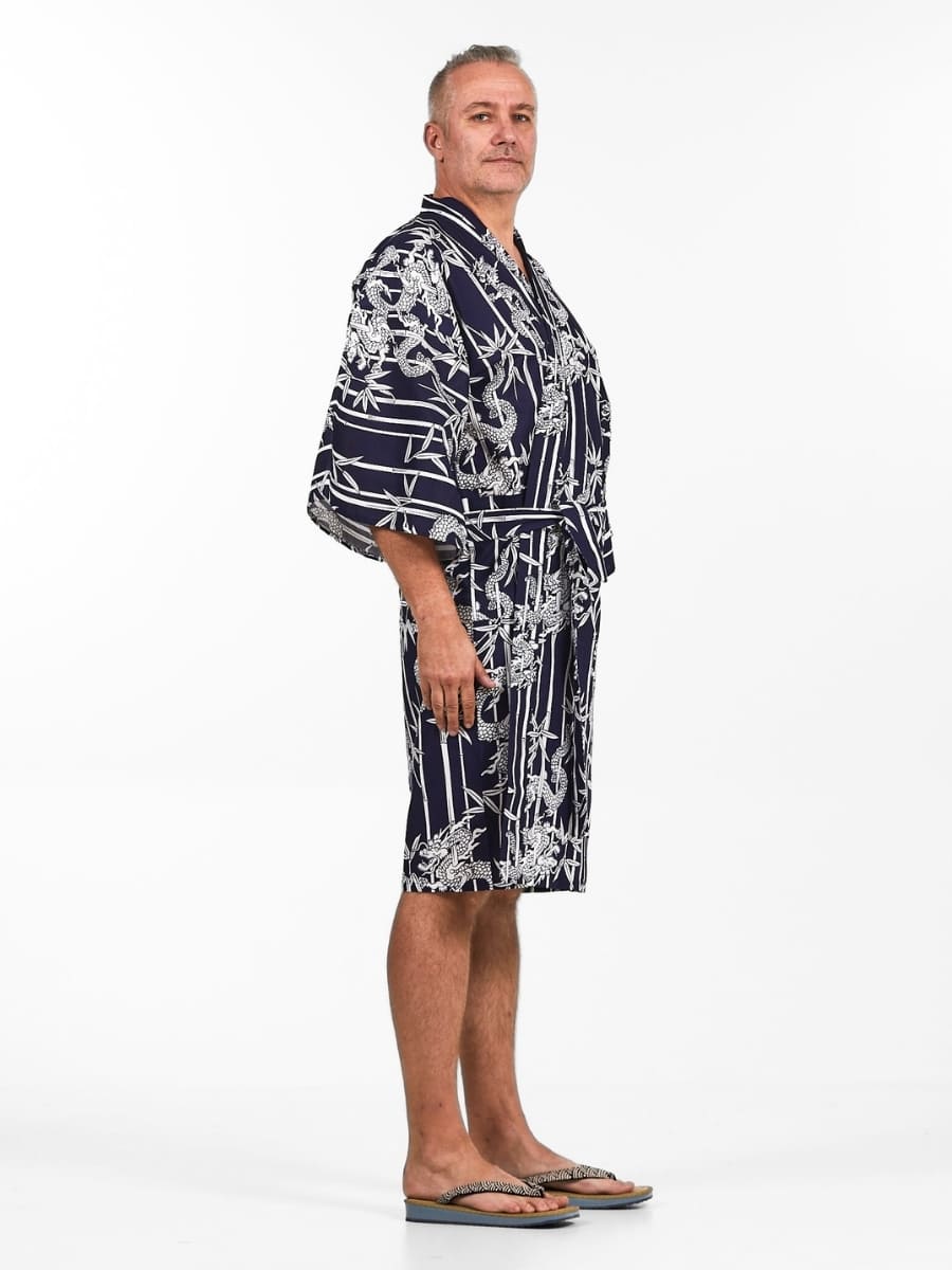 Happi Kimono Men - Bamboo & Dragon One Size