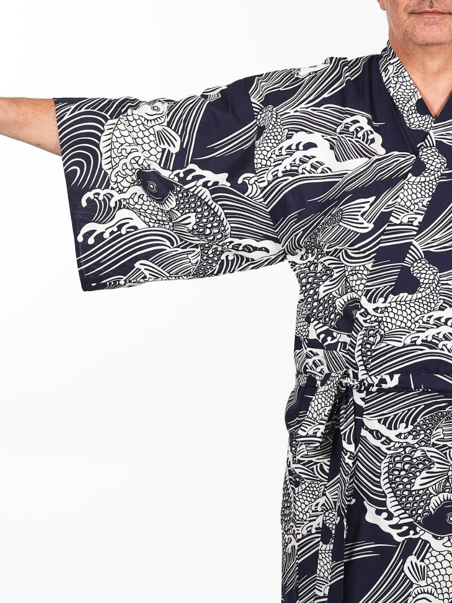 Happi Kimono Men - Koi Fish One Size