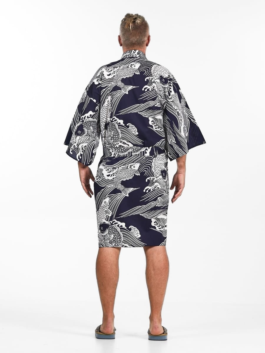 Happi Kimono Men - Koi Fish One Size