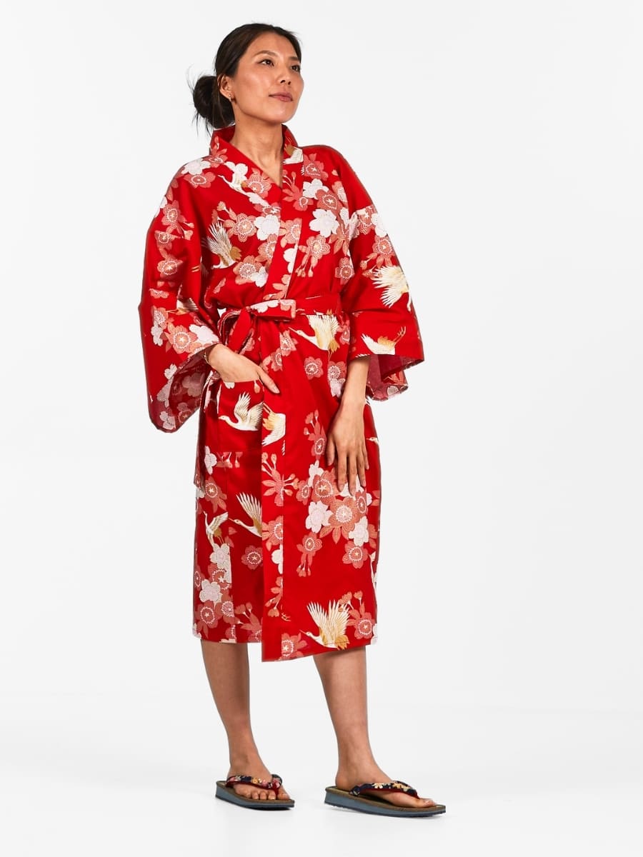 Happi Kimono Women - Sakura to Tsuru One Size