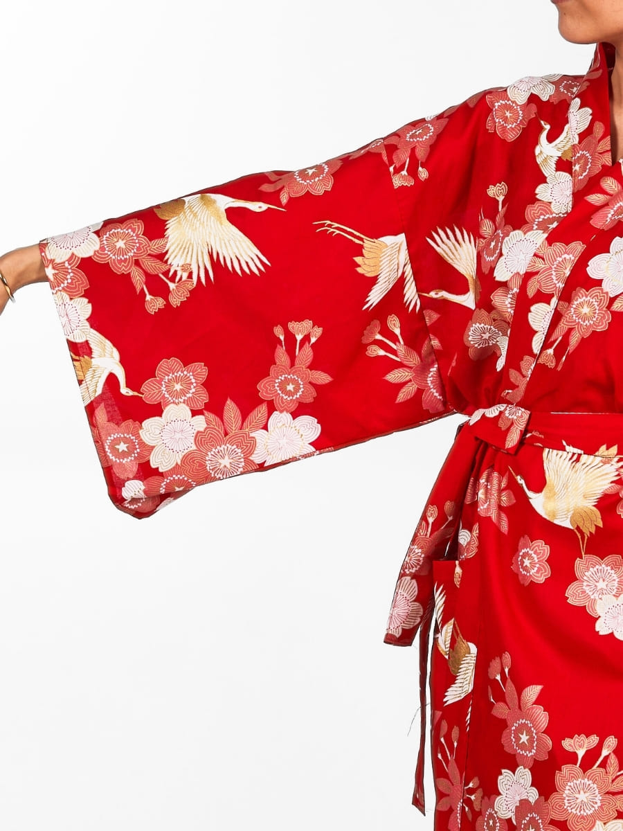 Happi Kimono Women - Sakura to Tsuru One Size