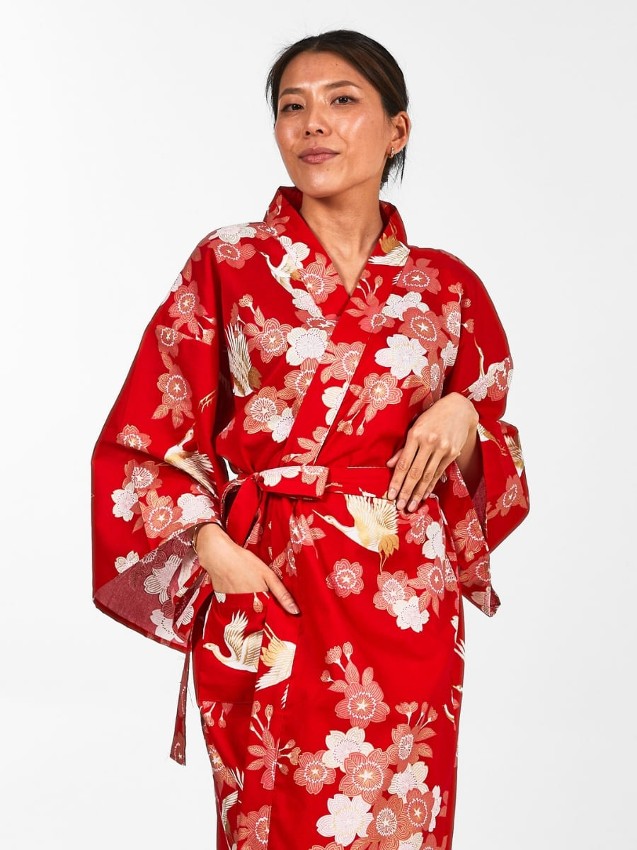 Happi Kimono Women - Sakura to Tsuru One Size