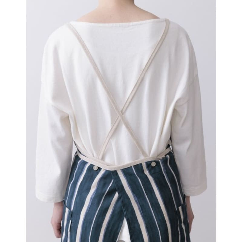 Japanese Apron – Blue Striped Twill