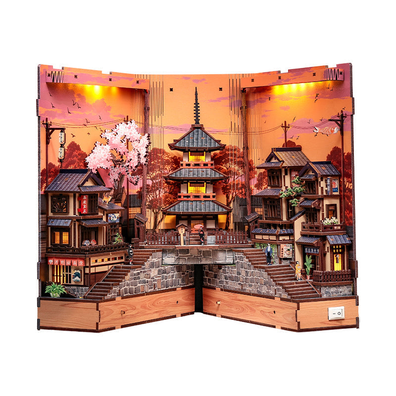 Japanese Book Nook Twilight Sakura Path