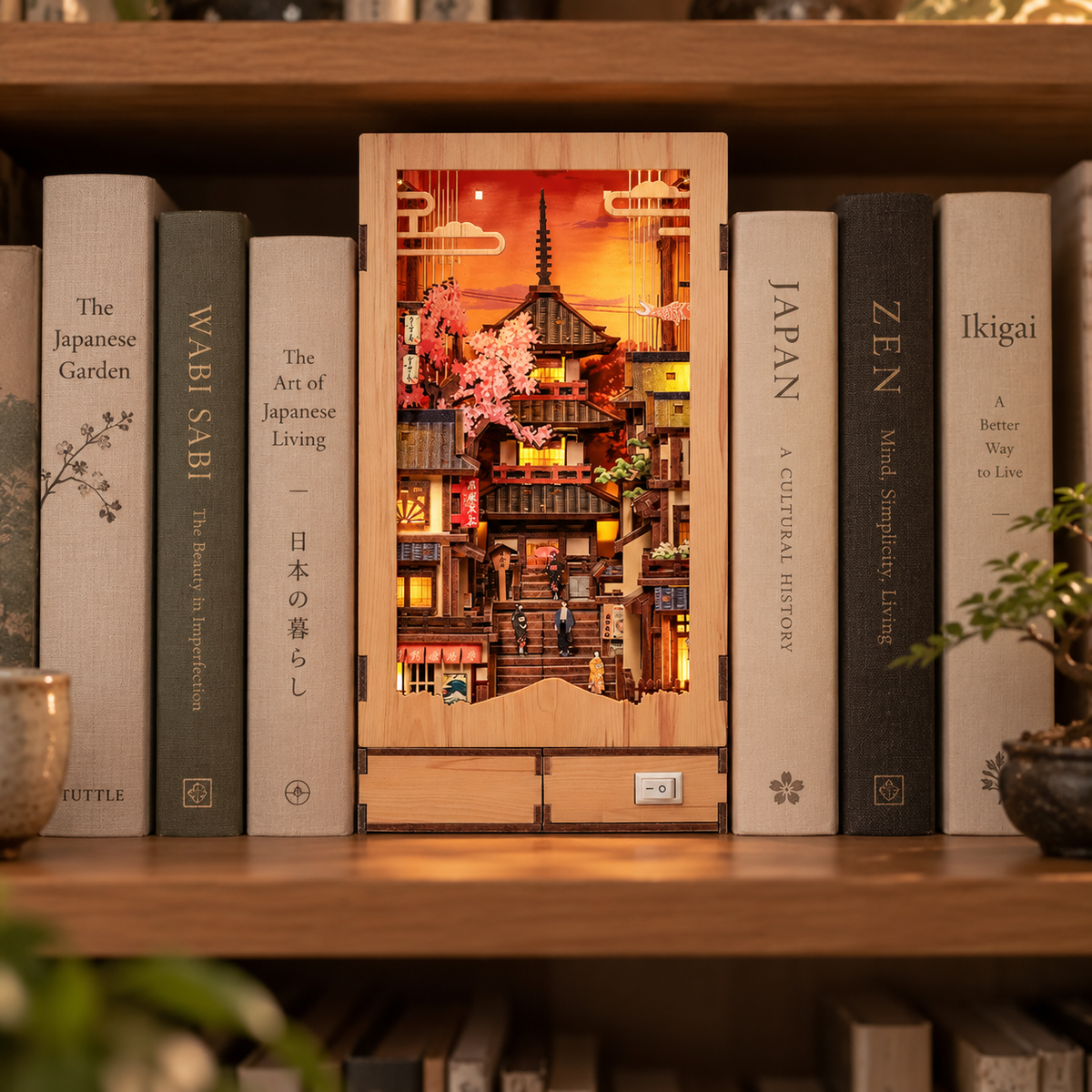 Japanese Book Nook Twilight Sakura Path
