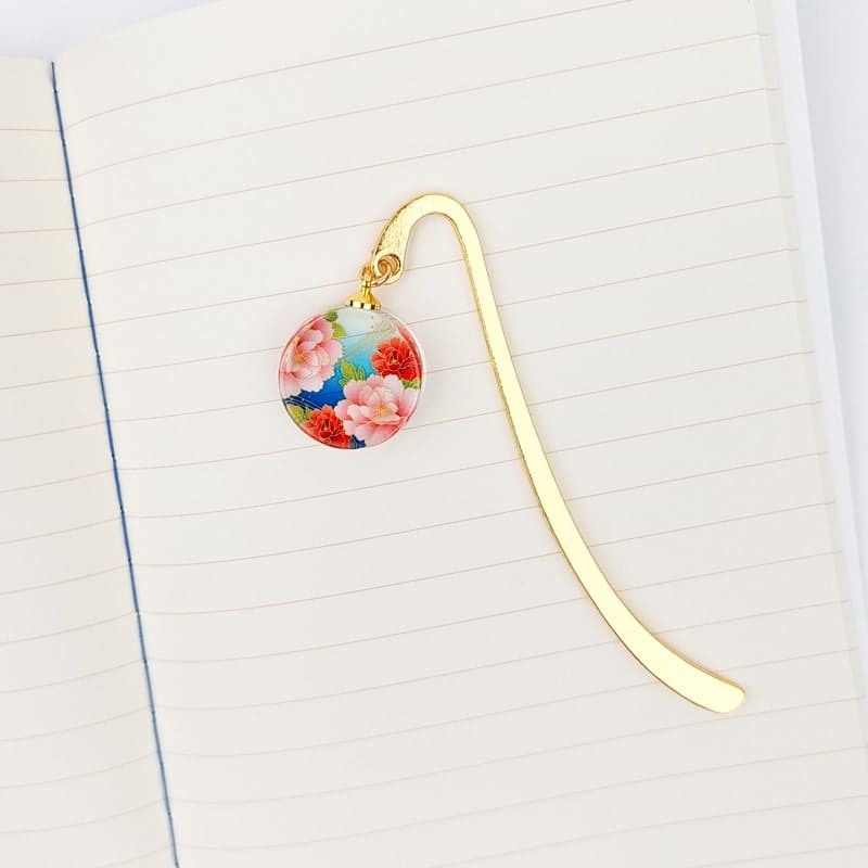 Japanese Bookmark - Peony
