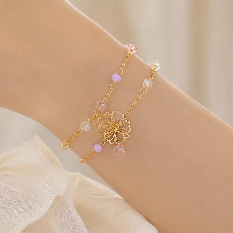 Japanese Bracelet - Double Chain Sakura