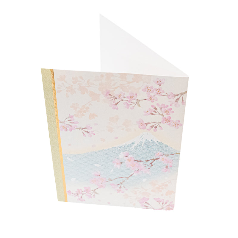 Japanese Card - Mount Fuji & Cherry Blossoms